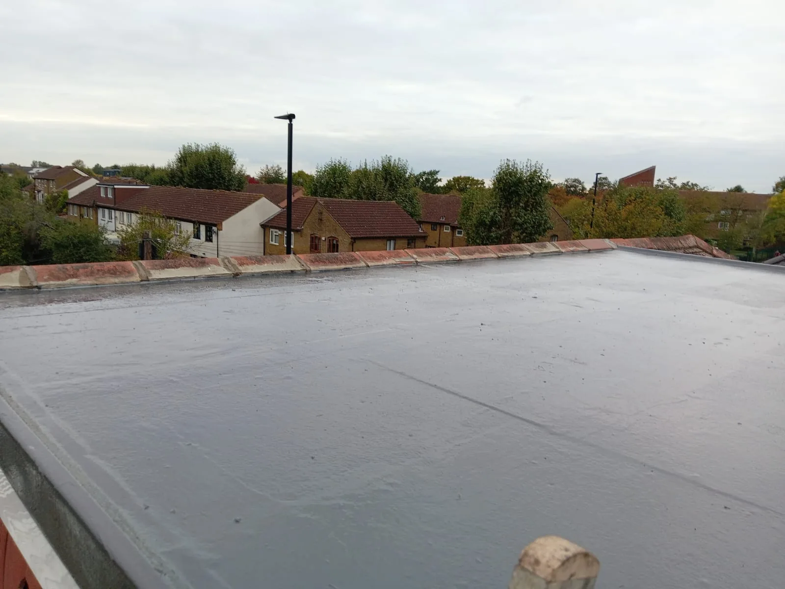 Flat roof surface photographed on site