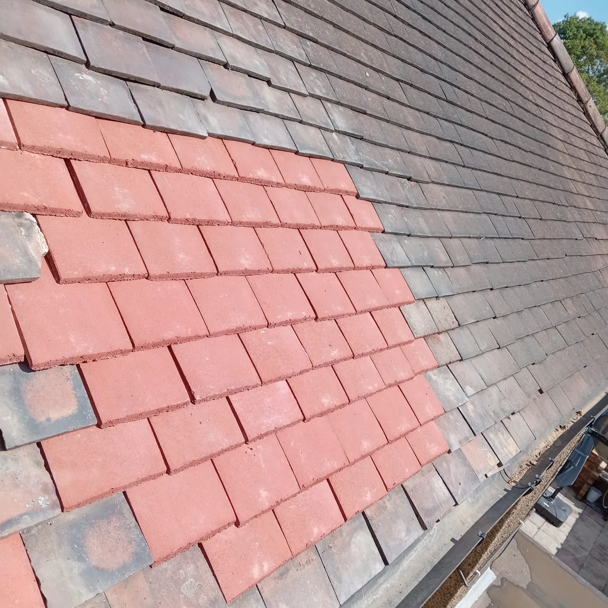 Completed roof tiling